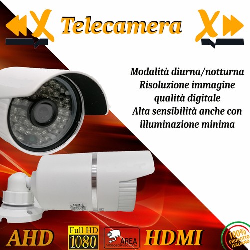 Telecamera bullet via cavo 12v - telecamera,