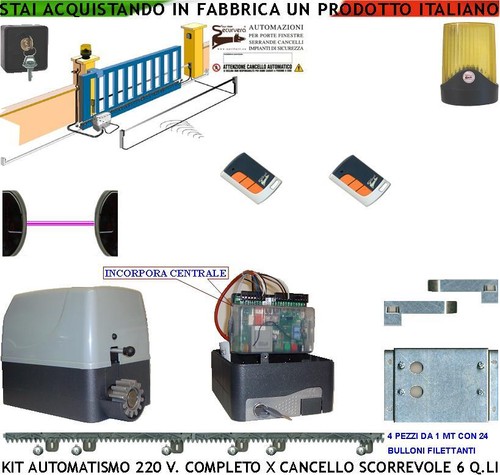Kit motore 220 cancello - kit,